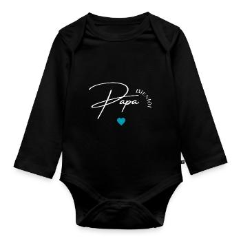Bald Vater - Baby Bio-Langarm-Body - Schwarz - Vorne