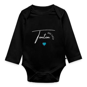 Bientôt tonton - Body Bébé bio manches longues - noir - Devant