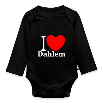I LOVE Dahlem (Berlin) - Body Bébé bio manches longues - noir - Devant