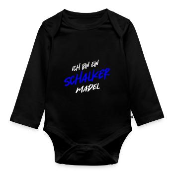 Ich bin ein Schalker Mädel - Baby Bio-Langarm-Body - Schwarz - Vorne