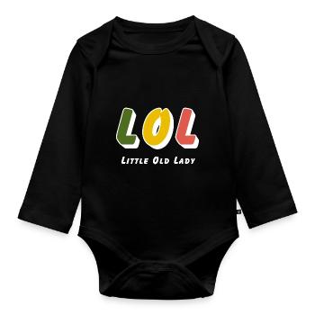 LOL - Petite vieille dame - Body Bébé bio manches longues - noir - Devant