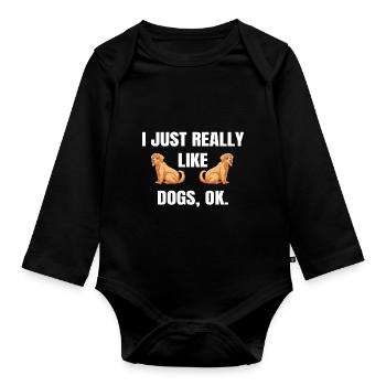 Hund Dog - Baby Bio-Langarm-Body - Schwarz - Vorne