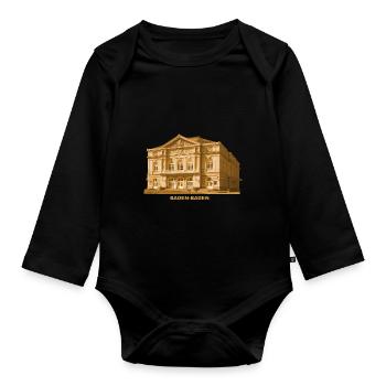 Baden Baden Theater Baden-Würtemberg - Baby Bio-Langarm-Body - Schwarz - Vorne