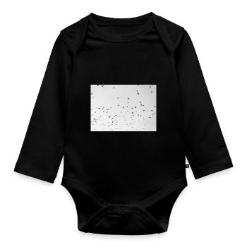 Excited crows with a cloudy sky - Organic Longsleeve Baby Bodysuit - black - Front