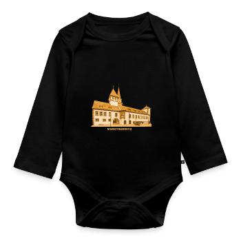 Marktredwitz Town Hall Upper Franconia Bavaria - Organic Longsleeve Baby Bodysuit - black - Front