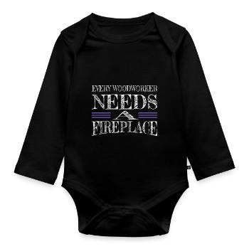 apprentice carpenter joke jokes safety helmet - Baby Bio-Langarm-Body - Schwarz - Vorne