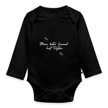 Mein bester Freund hat vier Pfoten - Baby Bio-Langarm-Body - Schwarz - Vorne