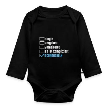 Schullehrer Lehrer - Baby Bio-Langarm-Body - Schwarz - Vorne