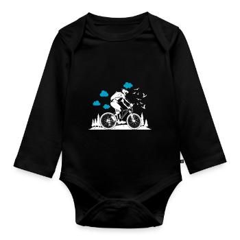 MTB Mountainbike Biker - Organic Longsleeve Baby Bodysuit - black - Front