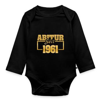 Abiturient 1961 - Baby Bio-Langarm-Body - Schwarz - Vorne