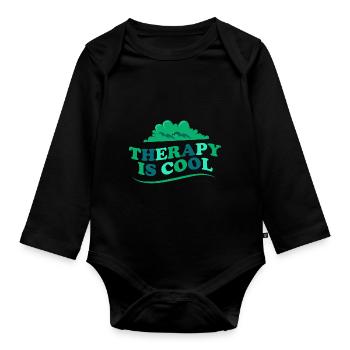 Mental Health Bewusstsein Gesundheit Support - Baby Bio-Langarm-Body - Schwarz - Vorne