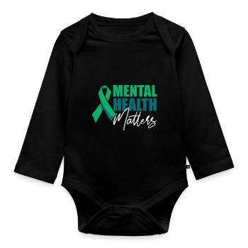 Mental Health Matters Bewusstsein Gesundheit - Baby Bio-Langarm-Body - Schwarz - Vorne