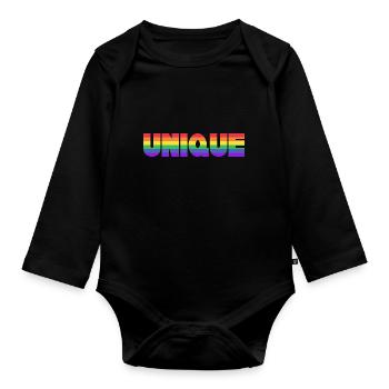 UNIQUE - EINZIGARTIG - Baby Bio-Langarm-Body - Schwarz - Vorne