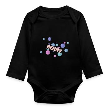 Geschenk für Benny Benny Vorname - Baby Bio-Langarm-Body - Schwarz - Vorne