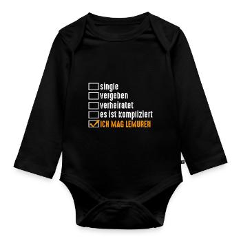 Lemur - Baby Bio-Langarm-Body - Schwarz - Vorne