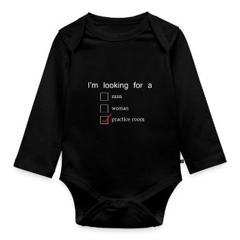 Dancing Dance Music - Baby Bio-Langarm-Body - Schwarz - Vorne