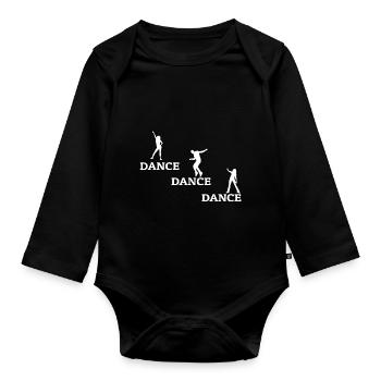 Dancing Dance Music - Baby Bio-Langarm-Body - Schwarz - Vorne