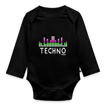 Techno für immer - Baby Bio-Langarm-Body - Schwarz - Vorne