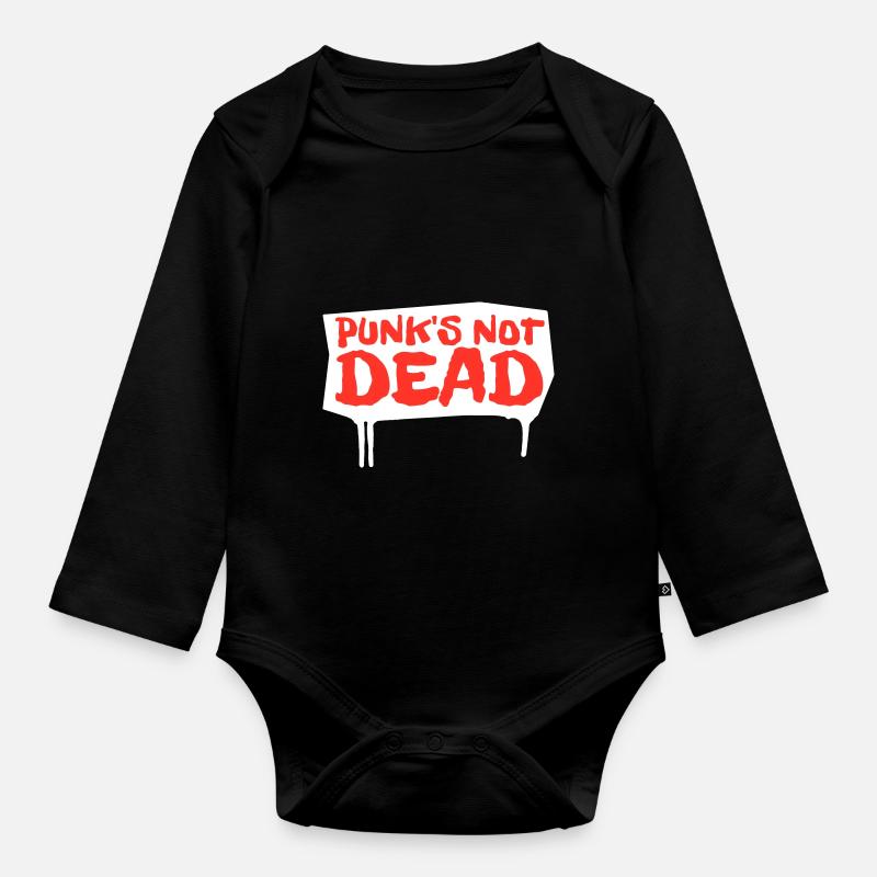 punks not dead | red-edition - Baby Bio-Langarm-Body - Schwarz