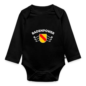 Our homeland Badnerland - Organic Longsleeve Baby Bodysuit - black - Front
