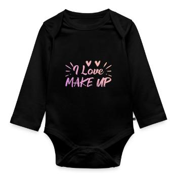 Ich liebe Make up - Baby Bio-Langarm-Body - Schwarz - Vorne