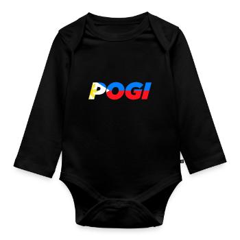 Pogi Design für stolze Pinoys - Baby Bio-Langarm-Body - Schwarz - Vorne