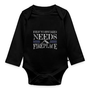 carpenter hoodies and sweatshirts chainsaw - Baby Bio-Langarm-Body - Schwarz - Vorne