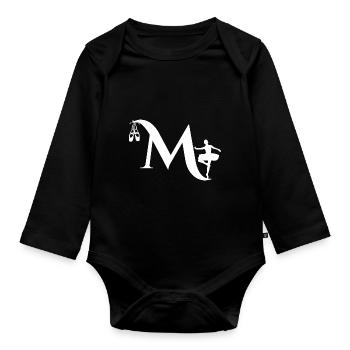 Lettre m ballerine - Body Bébé bio manches longues - noir - Devant