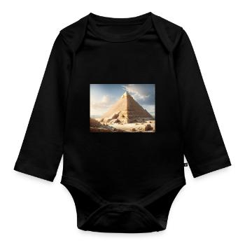 Ägyptische Pyramiden - Baby Bio-Langarm-Body - Schwarz - Vorne
