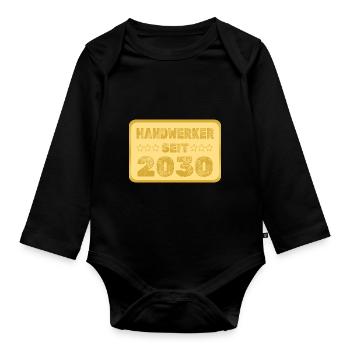 seit 2030 - Baby Bio-Langarm-Body - Schwarz - Vorne