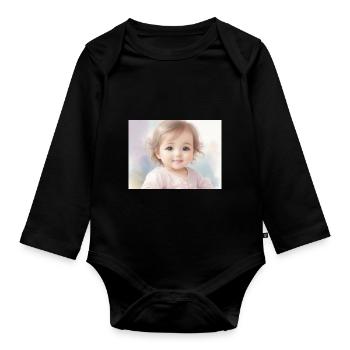 boy's clothing - Organic Longsleeve Baby Bodysuit - black - Front
