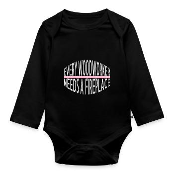 geek love birthday gift union carpenter apprentice - Baby Bio-Langarm-Body - Schwarz - Vorne