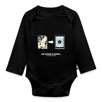Die Zukunft ist digital Umarmen Sie das Upgrade - Baby Bio-Langarm-Body - Schwarz - Vorne