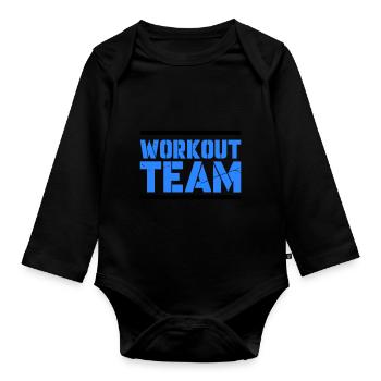 workout team - Baby Bio-Langarm-Body - Schwarz - Vorne