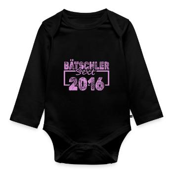 Jungeselle 2016 - Baby Bio-Langarm-Body - Schwarz - Vorne