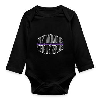 dictons déclaration charpentier blagues t-shirts anniversaire - Body Bébé bio manches longues - noir - Devant