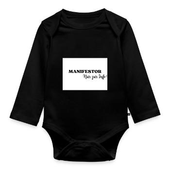 Human Design Energietyp Strategie Manifestor - Baby Bio-Langarm-Body - Schwarz - Vorne