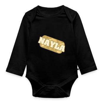 Nayla - Body Bébé bio manches longues - noir - Devant