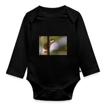 Tree frog - Organic Longsleeve Baby Bodysuit - black - Front