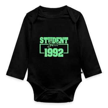 Student 1992 - Baby Bio-Langarm-Body - Schwarz - Vorne
