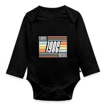 Classique 1986 Original année de naissance Vintage des années 80 - Body Bébé bio manches longues - noir - Devant
