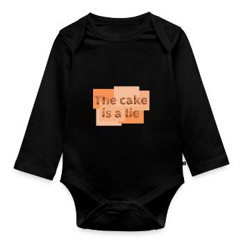 Le gâteau est un mensonge - Body Bébé bio manches longues - noir - Devant