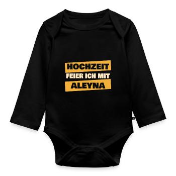 Aleyna en tant qu’enterrement de vie de garçon - Body Bébé bio manches longues - noir - Devant