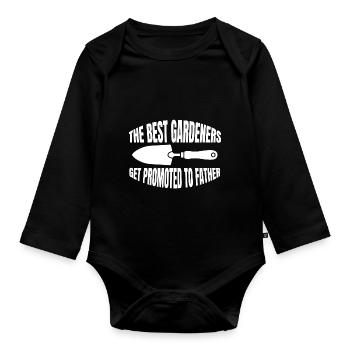 Jardin cadeau jardinier verger jardinier amateur - Body Bébé bio manches longues - noir - Devant