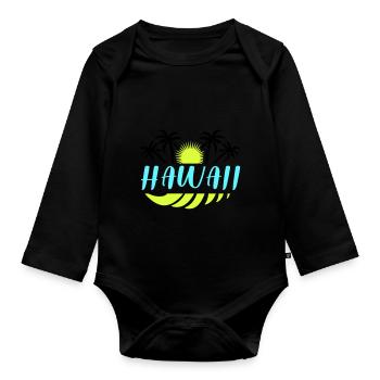 hawaii - Baby Bio-Langarm-Body - Schwarz - Vorne