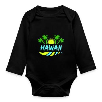 hawaii - Baby Bio-Langarm-Body - Schwarz - Vorne