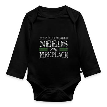Amériques dictons charpentier drôle T-shirts plombier - Body Bébé bio manches longues - noir - Devant