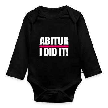 Abitur - Baby Bio-Langarm-Body - Schwarz - Vorne