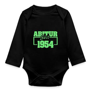 High school graduate 1954 - Organic Longsleeve Baby Bodysuit - black - Front
