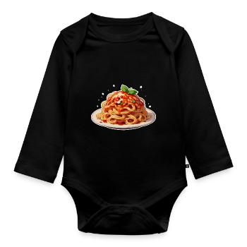 Spaghetti - Baby Bio-Langarm-Body - Schwarz - Vorne